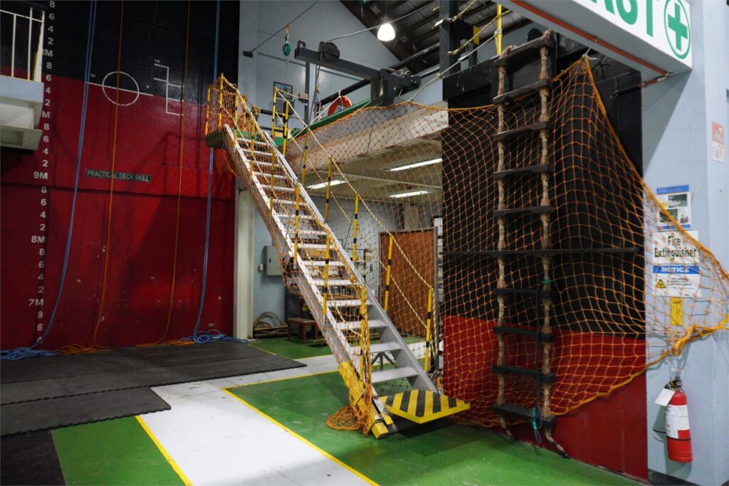 Newly fabricated accommodation ladder training rig