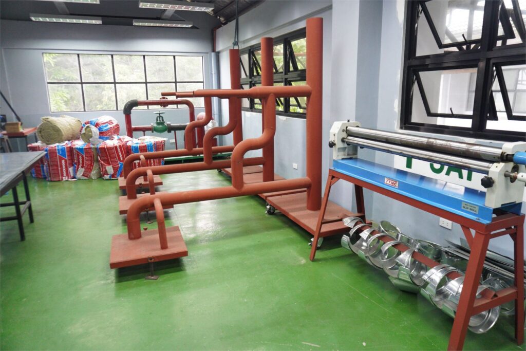Pipe insulation training area