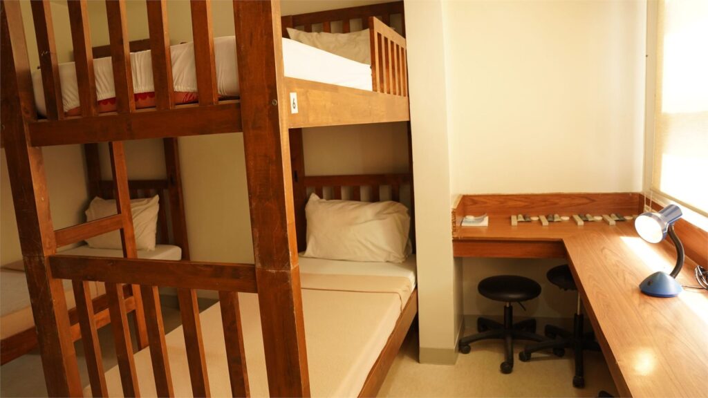 Bunk room with study desk